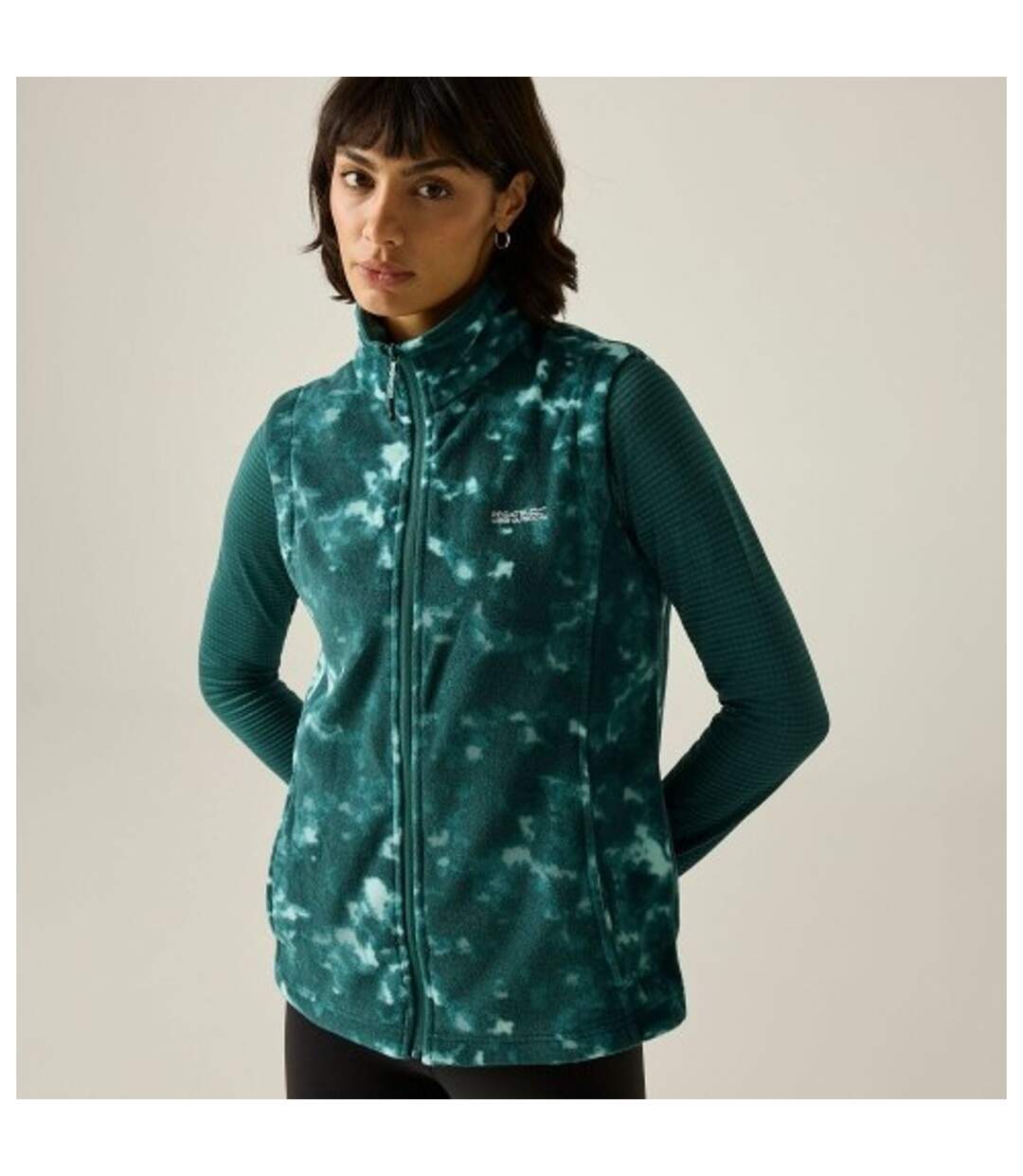 Veste Polaire Unie Sans Manches À Col Montant Sweetness Femme Vert Sarcelle Regatta-1