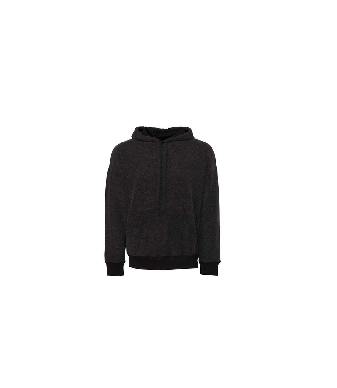 Unisex Adult Suedette Pullover Hoodie Black Heather Bella + Canvas-1