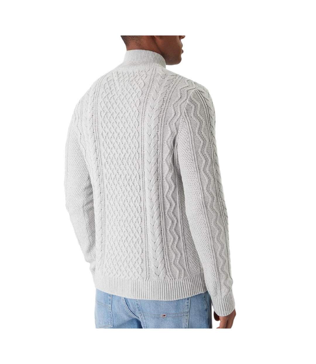 Pull gris homme tommy hilfiger cable-2