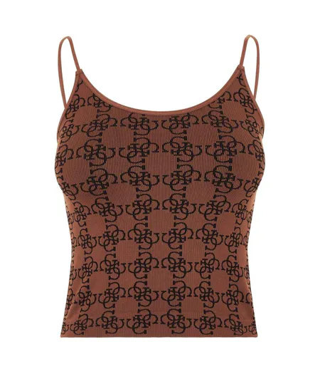 Haut Motif/style Monogramme Femme Marron Guess