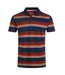 Mens sunbury stripe organic cotton polo shirt dark blue Weird Fish-1
