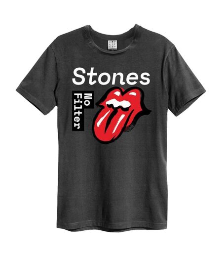 Unisex Adult No Filter The Rolling Stones T-shirt Charcoal Amplified