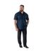 Mens D555 Lucas Stretch Kingsize Short-sleeved Shirt Navy Duke-4