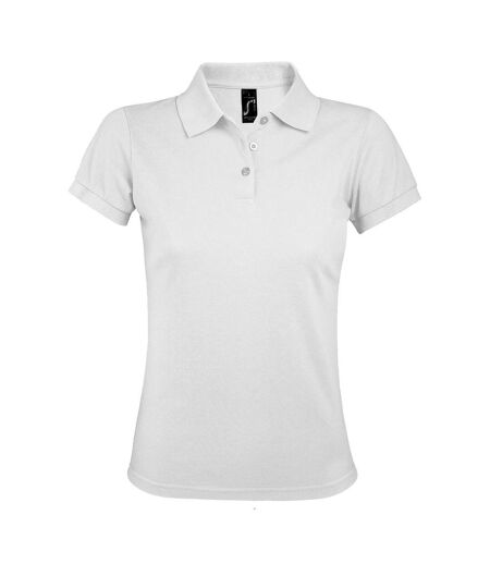 SOLs Womens/Ladies Prime Pique Polo Shirt (White)