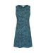 Womens/ladies Milos Leaf Print Sleeveless Dress Dark Blue Mountain Warehouse-1