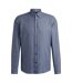Mens Checked Regular Shirt Navy Hugo Boss-1
