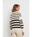 Pull col montant zippé à rayures-2