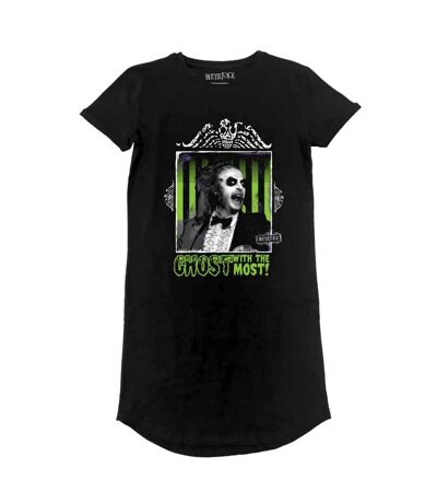 Beetlejuice - Robe t-shirt GHOST WITH THE MOST - Femme (Noir / Vert / Blanc) - UTHE1294