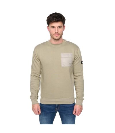 Mens trentforth crew neck sweatshirt sage Duck and Cover