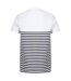 Front Row Adults Unisex Breton Striped T-Shirt (White/Navy) - UTPC3515