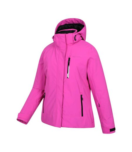 Womens/ladies Aspen Waterproof Ski Jacket Bright Pink Mountain Warehouse