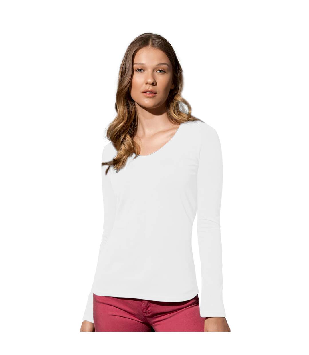 T-shirt à manches longues claire femme blanc Stedman