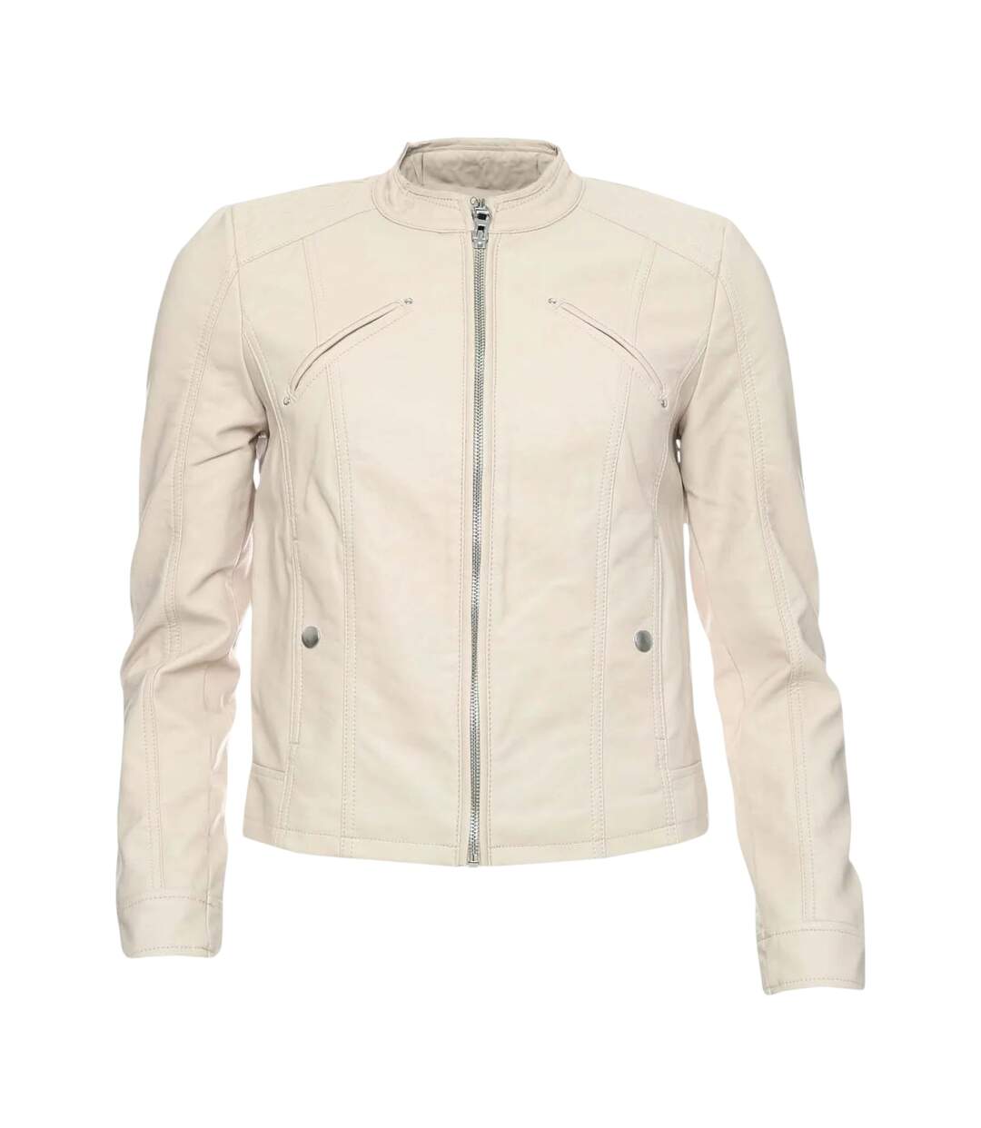 Womens/ladies Plain Regular Jacket Oatmeal Vero Moda-1