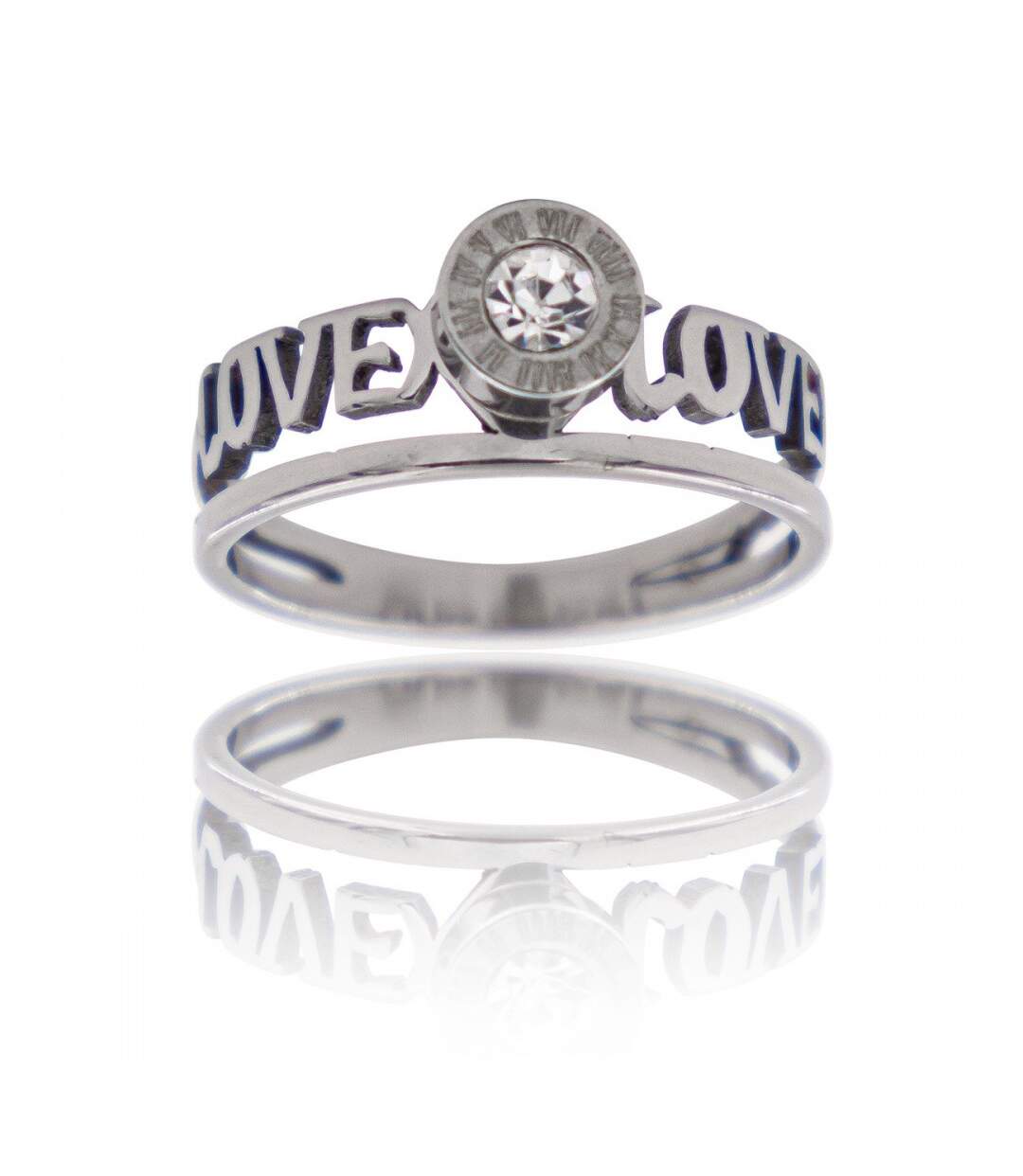 Bague Femme Acier Solitaire LOVA-1