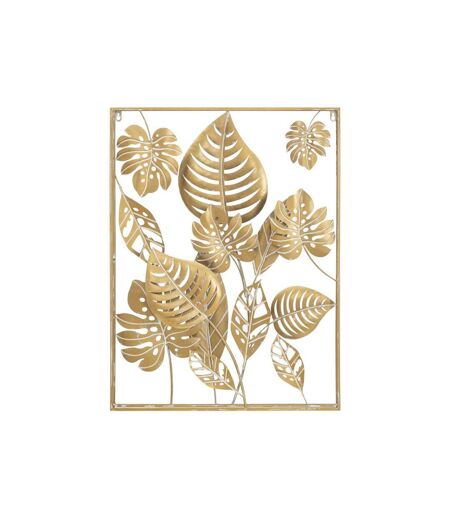 Décoration Murale Encadrée en Métal Jungle 80cm Or