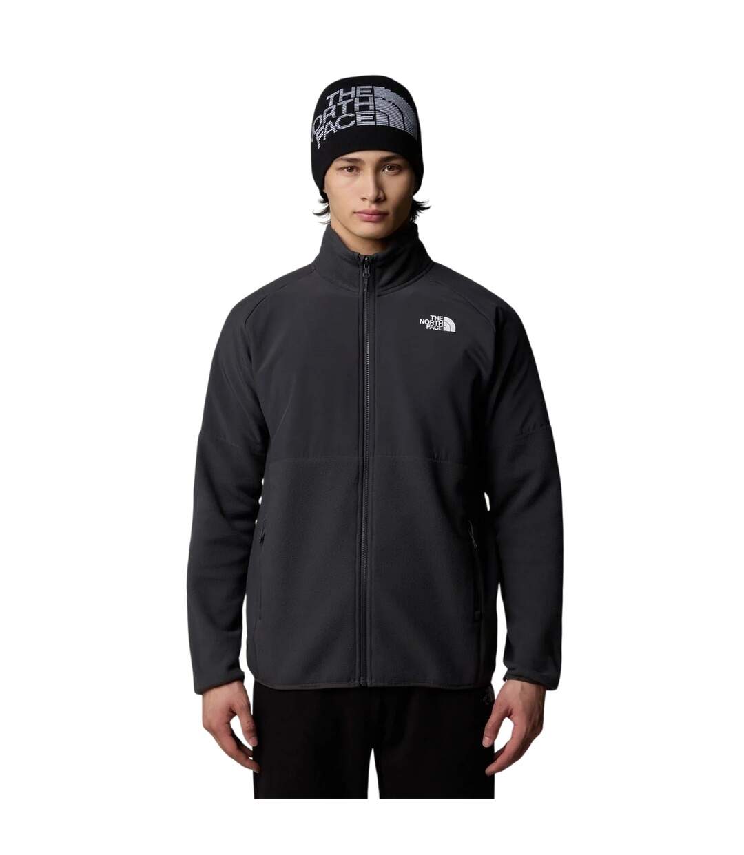 Veste Polaire Manches Raglan Glacier Homme Noir Gris The North Face-4