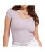 T-shirt Mauve Femme GuessEs Ss Script Logo - S