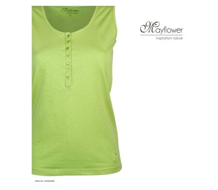 Débardeur femme DALTON3 MAYFLOWER – Top col tunisien en coton flammé pour une fraîcheur absolue