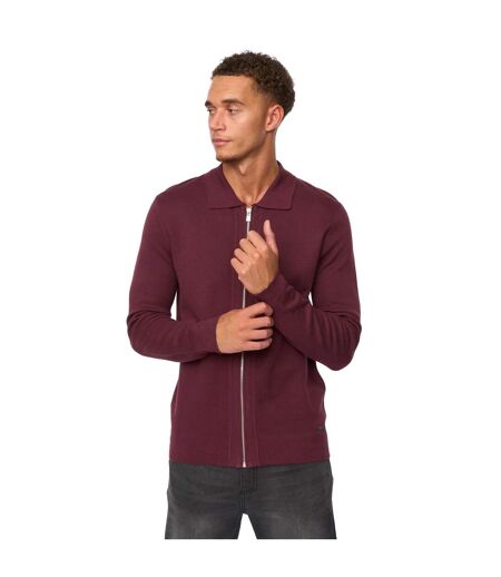 Mens Melfi Knitted Zip-off Jumper Raisin Duck And Cover