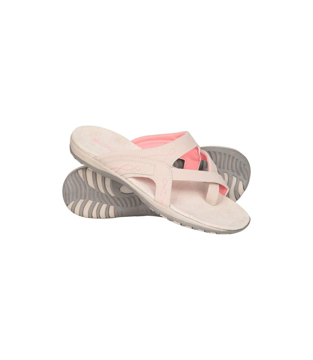 Tongs Motif Couture Contrastée Style Sandales Shoreline Femme Beige Clair Mountain Warehouse-1