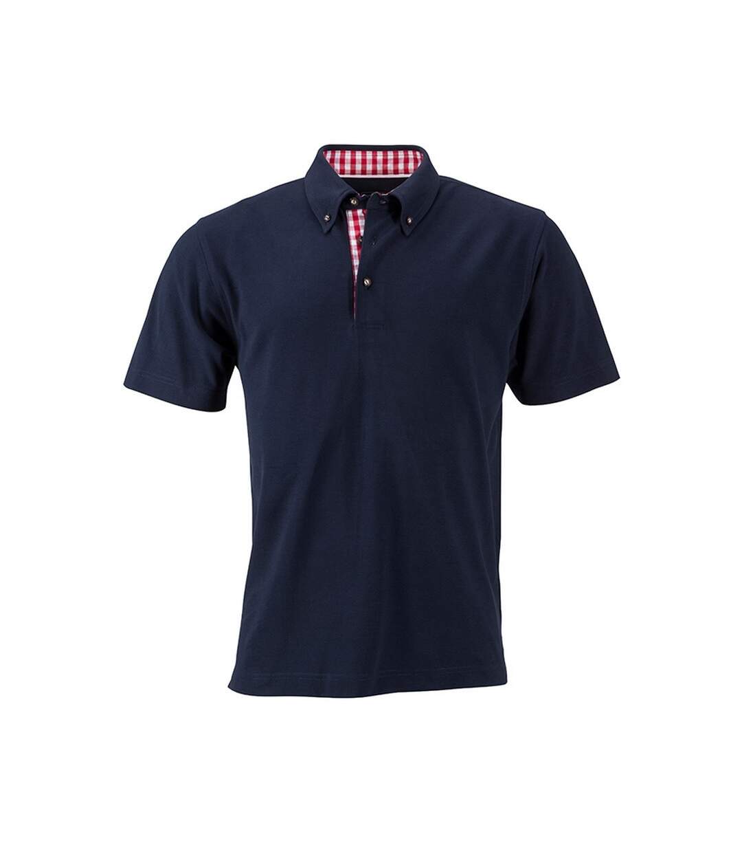 Polo Traditional Homme Bleu Marine Rouge Blanc James And Nicholson-1