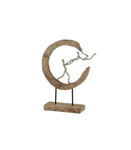 Statue Déco Couple Demi Lune 47cm Naturel