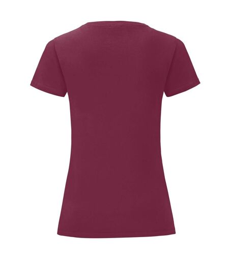 T-shirt Iconic Femme Bordeaux Fruit Of The Loom