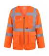 Yoko Mens Executive Hi-Vis Long Sleeve Safety Waistcoat (Pack of 2) (Hi Vis Orange)