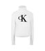 Womens/ladies Logo Organic Cotton Slim Turtleneck Brilliant White Calvin Klein-2