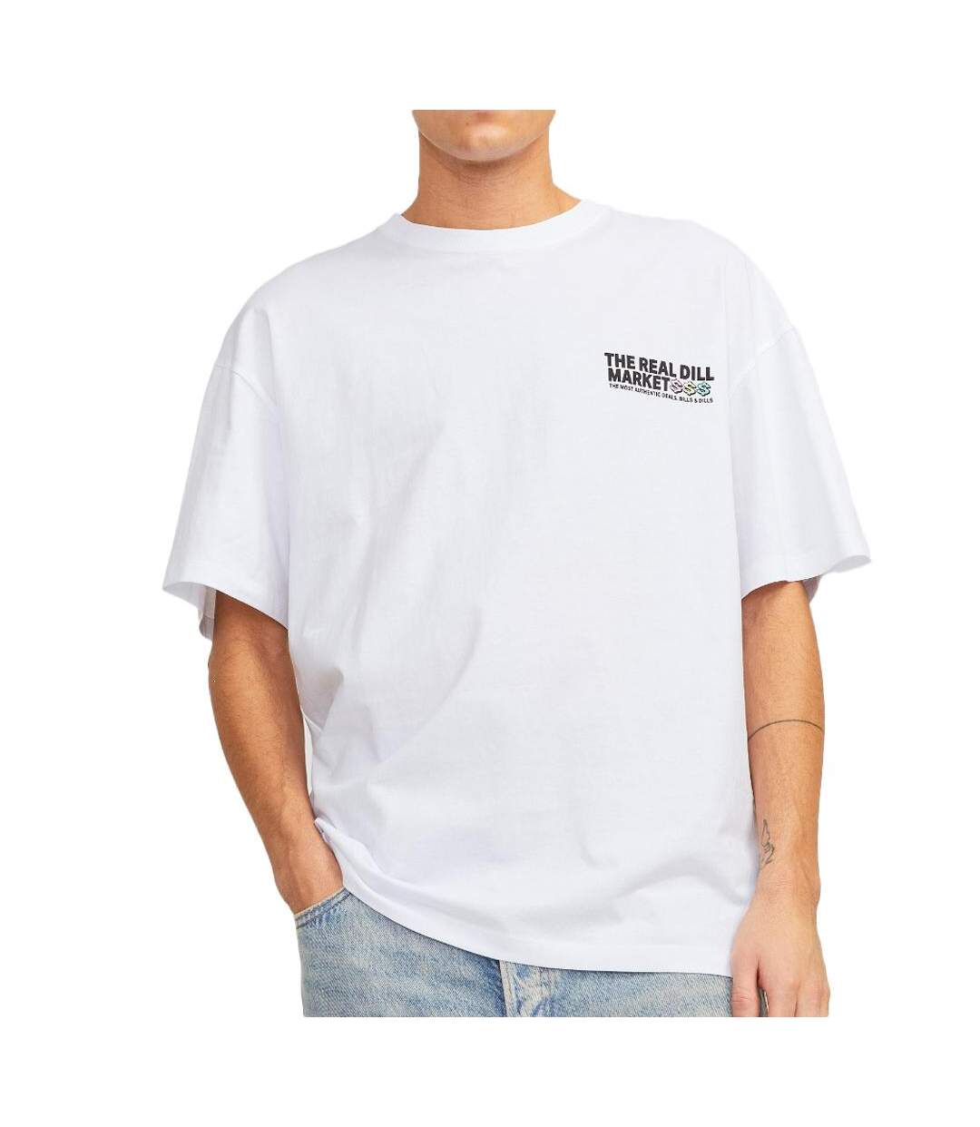 T-Shirt Blanc  Homme Jack & Jones Toast - L-1