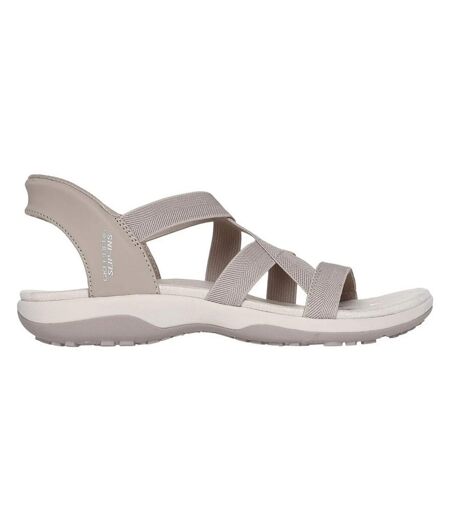 Womens/ladies Reggae Stretch Flex Slim Sandals Taupe Skechers