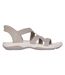 Womens/ladies Reggae Stretch Flex Slim Sandals Taupe Skechers-3