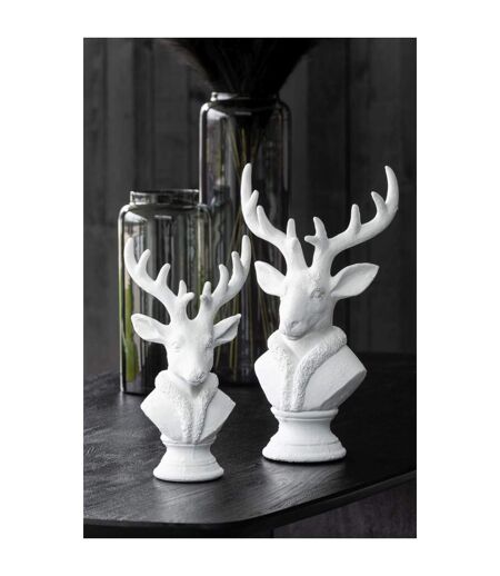 Tête de Cerf en Résine Courchevel 49cm Blanc