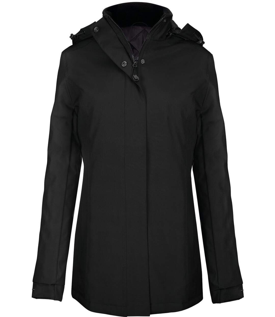 Parka à capuche - Femme - K6108 - noir-2