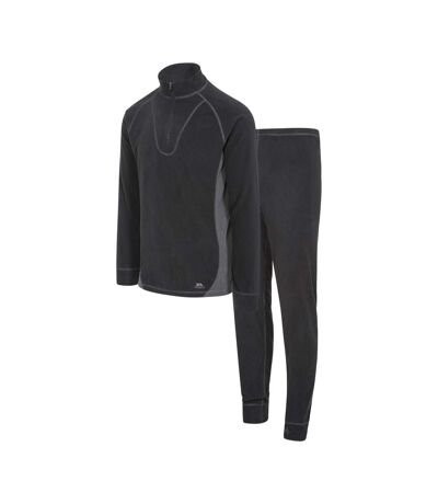 Trespass Unisex Thriller Thermal Top And Bottom Set (Black)