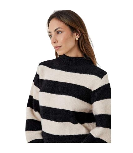 Principles Womens/Ladies Striped High-Neck Sweater (Black/White) - UTDH6497