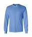 Gildan Mens Plain Crew Neck Ultra Cotton Long Sleeve T-Shirt (Carolina Blue)