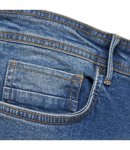 Mens Buraca Stonewashed Slim Jeans Blue Crosshatch