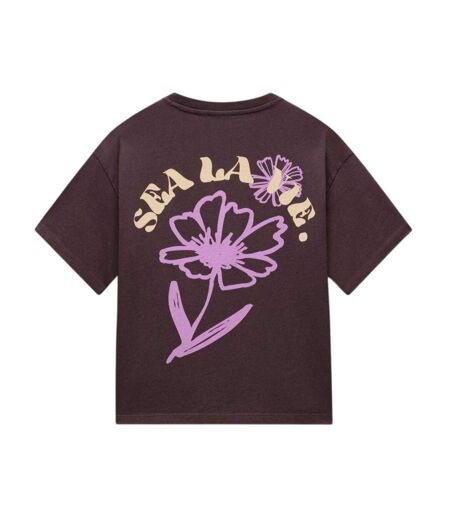 Womens/ladies Eir Graphic Print T-shirt Brown Napapijri