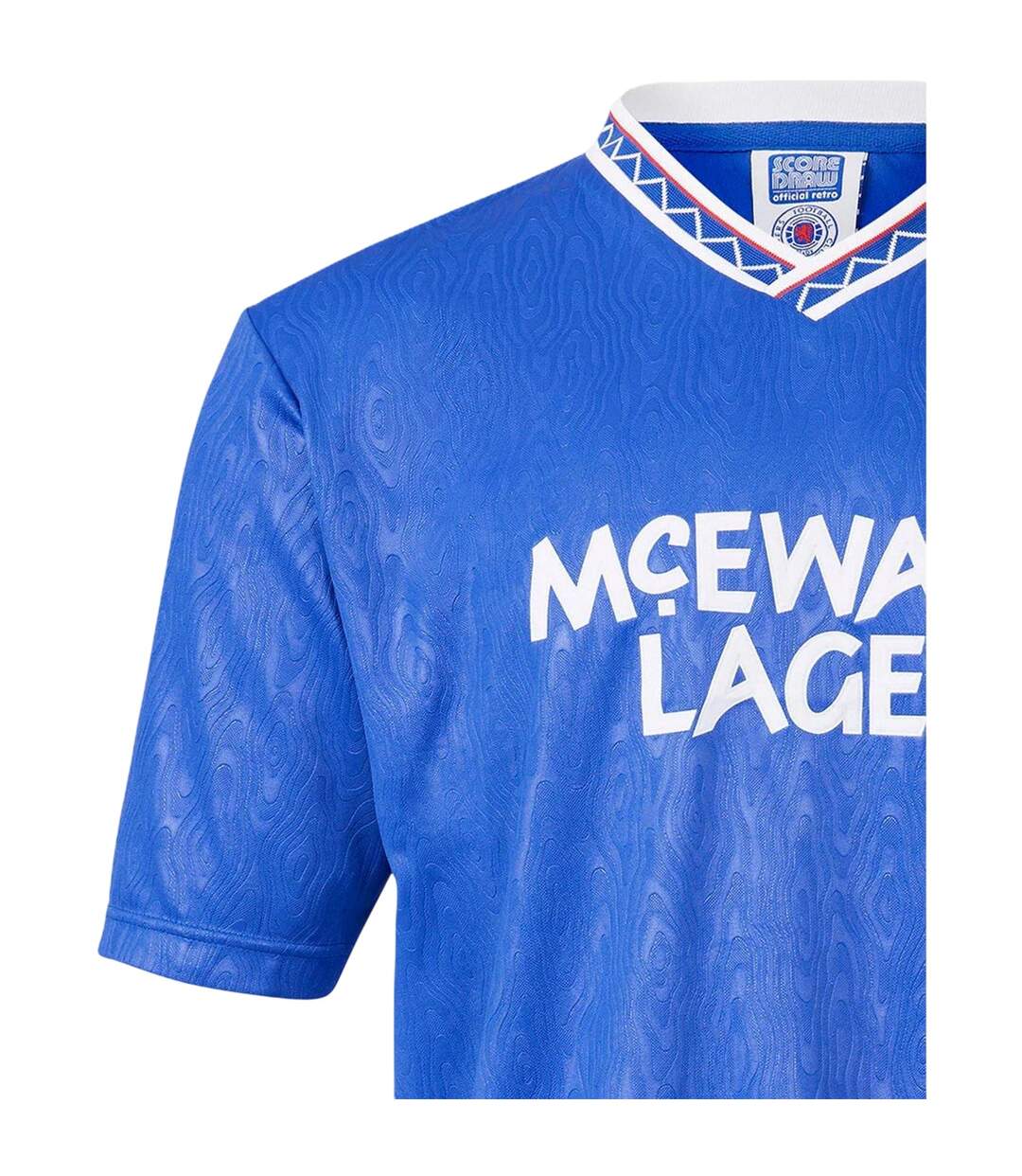 Réplique De Maillot De Foot Motif/style Rangers Fc Homme Bleu Score Draw-4