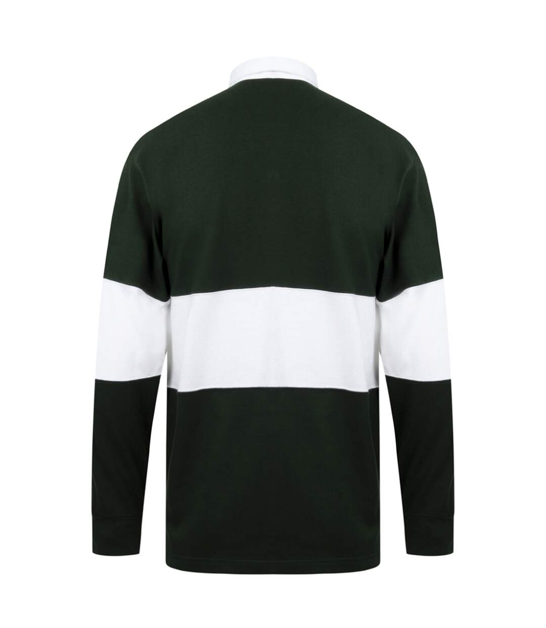 Haut de rugby adulte vert bouteille / blanc Front Row