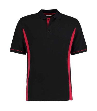 Kustom Kit Scottsdale Mens Short Sleeve Polo Shirt (Black/Red)