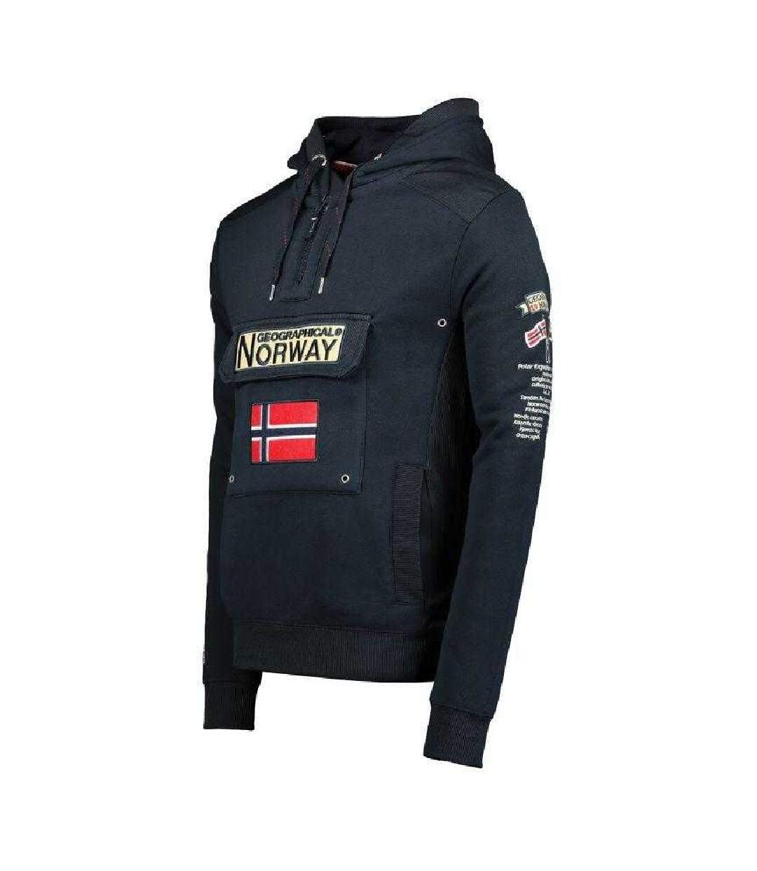 Mens Gymclass Db Hoodie Navy Blue Geographical Norway-4