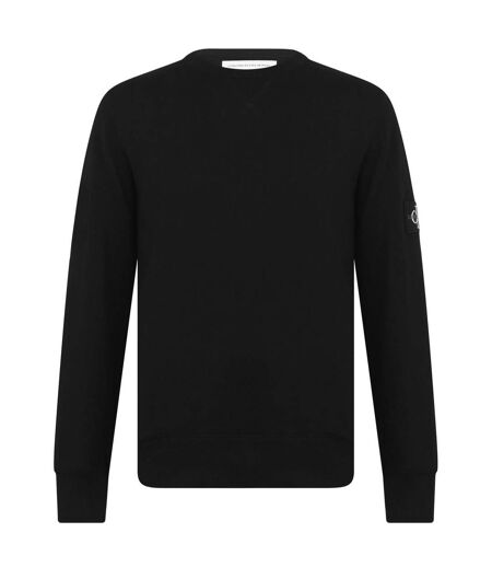 Mens Badge Crew Neck Sweatshirt Black Calvin Klein