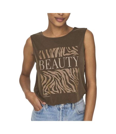 Débardeur marron femme only free life - l