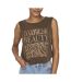 Débardeur marron femme only free life - l-1