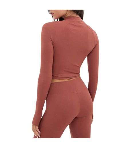Haut Court Manches Longues Femme Marron I Saw It First