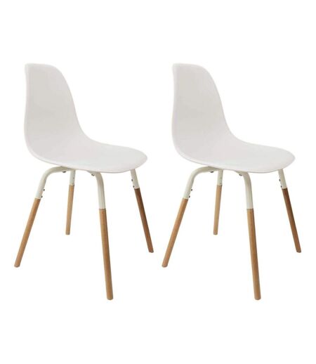 Chaise scandinave pieds métal et bois de hêtre Phenix (Lot de 2)