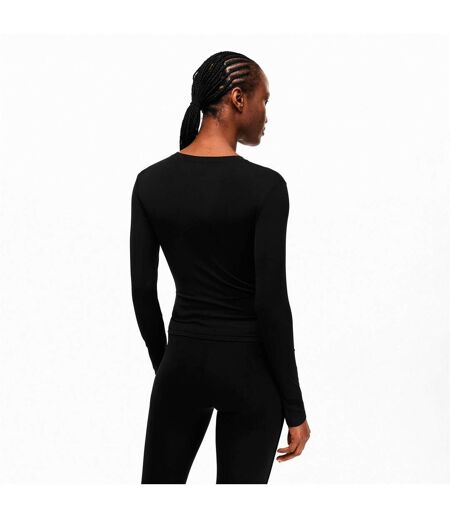 Womens/ladies Sculpting Long-sleeved T-shirt Black Couture Club