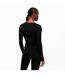 Womens/ladies Sculpting Long-sleeved T-shirt Black Couture Club-3